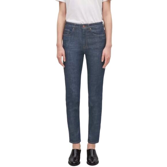 COS Women's Dark Wash High Rise Skinny‎ Fit Cropped Leg Jeans Size 28 - Picture 1 of 8